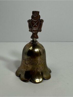 International Silver Co. Christmas Bell 1992 Silver-Plated Handmade Engraved